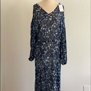 Free people maxi navy floral dress
